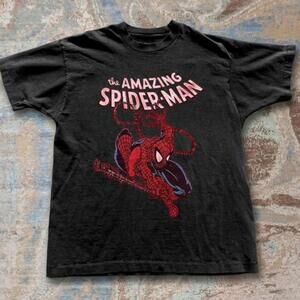 Amazing Spider-Man Black T-Shirt With Red Spider-Man Graphic